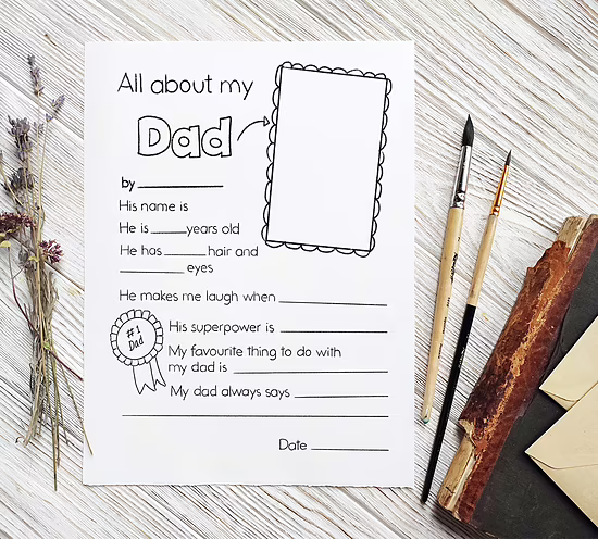All about my dad Printable - Image 2